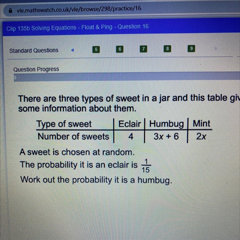 There are three types of sweet in a jar and this table gives some information about-example-1