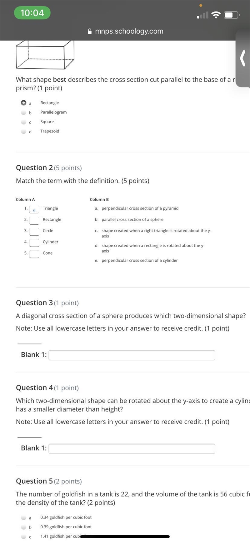 Match the term with the definition. (5 points) Column A 1. Triangle : Triangle 2. Rectangle-example-1