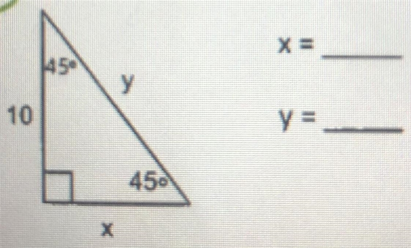 Need help. 45 -45 -90 X= Y=-example-1