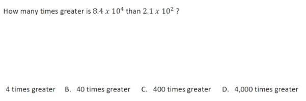 How many times greater is 8.4x10^4 than 2.1x10^2-example-1