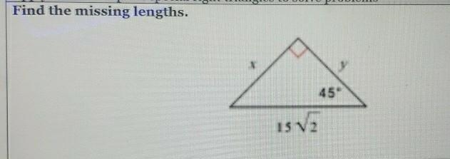 Find the missing lengths ​-example-1