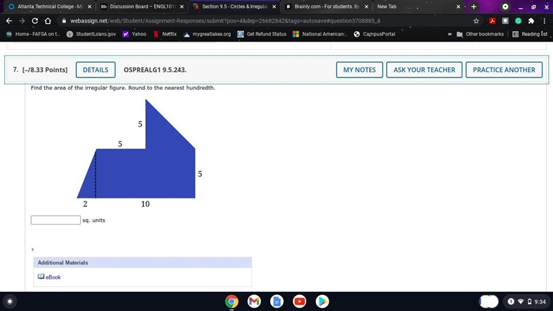 Find the area of the irregular figure. Round to the nearest hundredth.-example-1