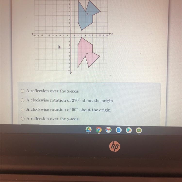 Help ASAP which transformation would take figure A to figure B-example-1