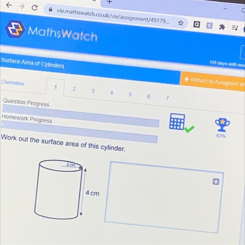 Work out the surface area of this cylinder-example-1