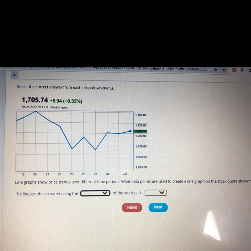 Please help taking test rn (12 points) Drop down1: Close price Open price Volume Drop-example-1