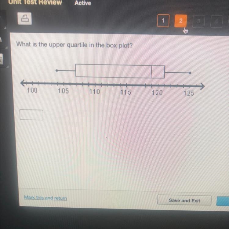 What is the upper quartile in the box plot?-example-1