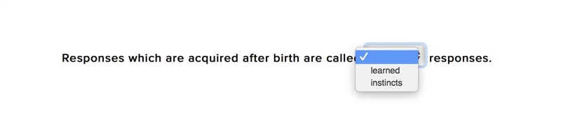 Responses which are acquired after birth are called _____ responses.-example-1