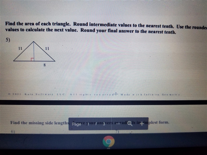 Help!! Find the area of the triangle.-example-1