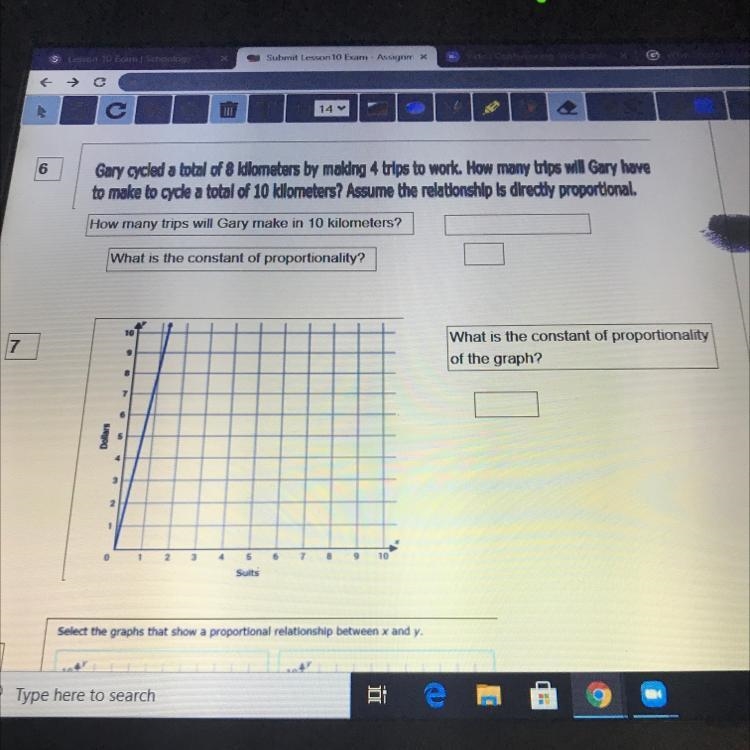 What is the constant proportionally of the graph Help me-example-1