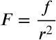 Using the formula below, find F, when f = 1000 and r = 8 Give your answer as a decimal-example-1