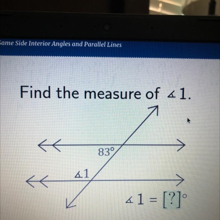 Find the measure of x1. { 83° 41 { 41 = [?]-example-1