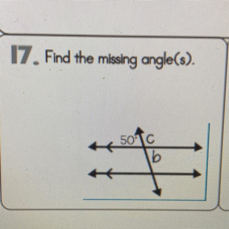 17. Find the missing angle(s). soto \b Omg pls hurry I need help-example-1