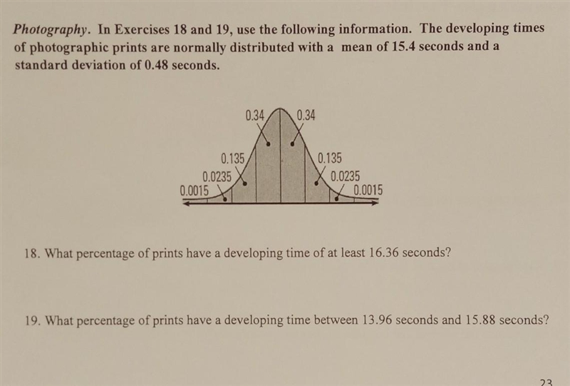 Photography. In exercises 18 and 19, use the following information. Developing times-example-1