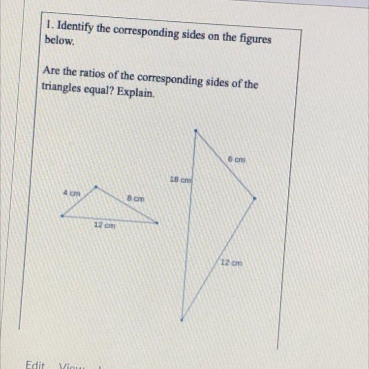 1. identify the corresponding sides on the figure below-example-1