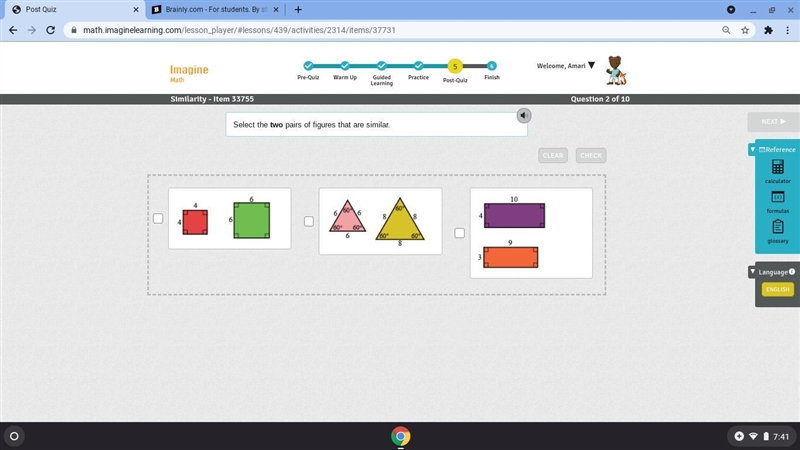 Select the two pairs that are similar!-example-1