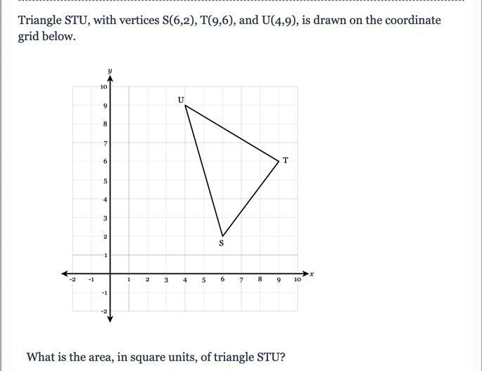 What is the area, in square units, of triangle STU?-example-1