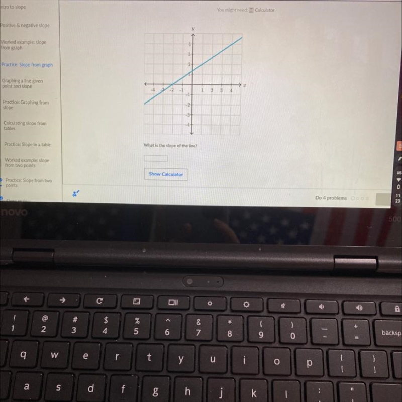 How to find the slope of this graph-example-1