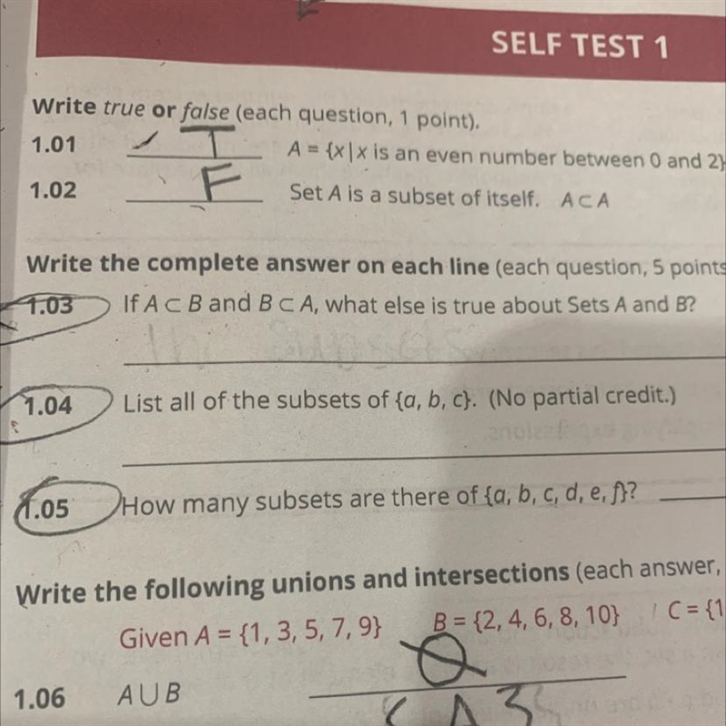 Write the complete answer on each line 1. If a is a subset to B and B is the subset-example-1