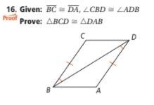 Given: BC ≅ DA, ∠CBD ≅ ∠ADB Prove: △BCD ≅ △DAB-example-1