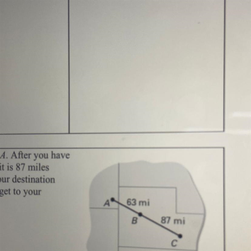 22. You are traveling on a highway starting at point A. After you have traveled 63 miles-example-1