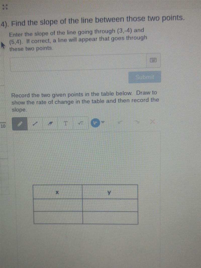 Find the slope of the line between those two points ​-example-1