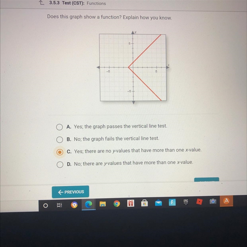 I need help ASAP 100points does this graph show a function-example-1