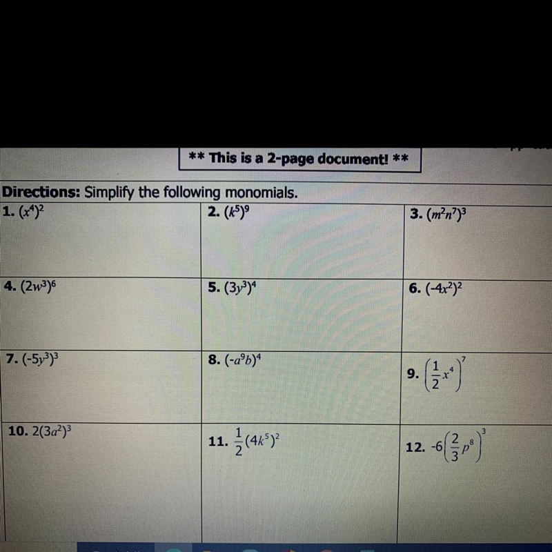 Simplify the following monomials 1-12-example-1