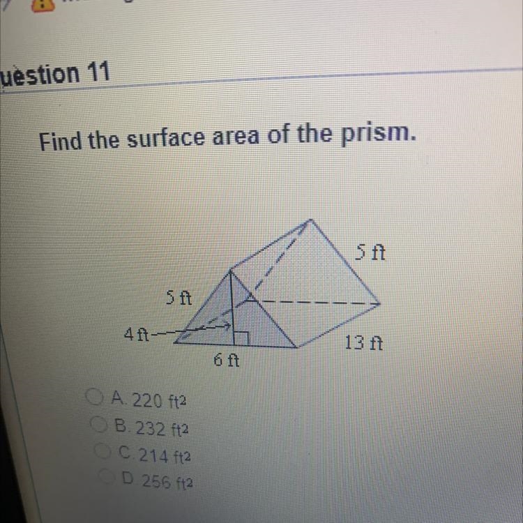 Find the surface area of the prism.-example-1