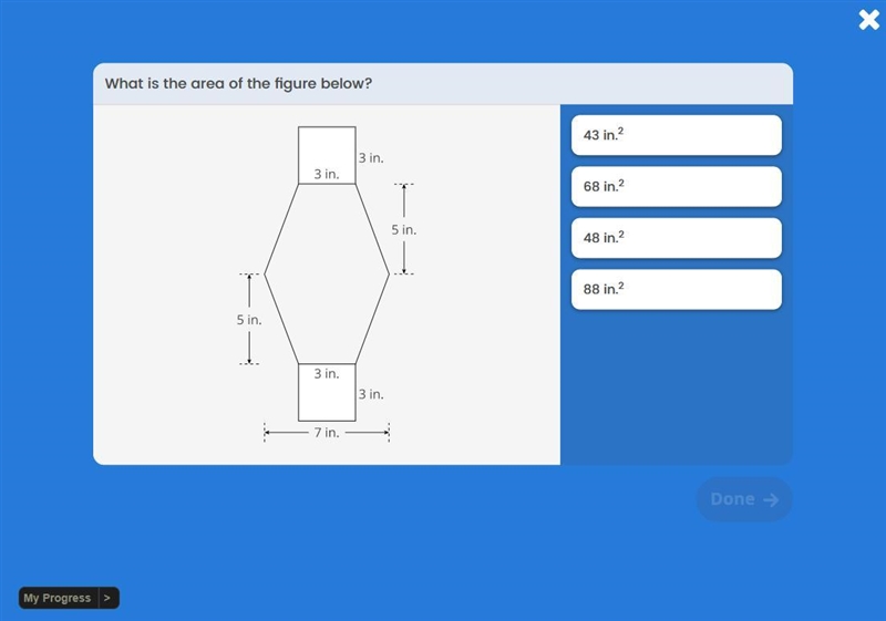 What is the are of the figure below-example-1