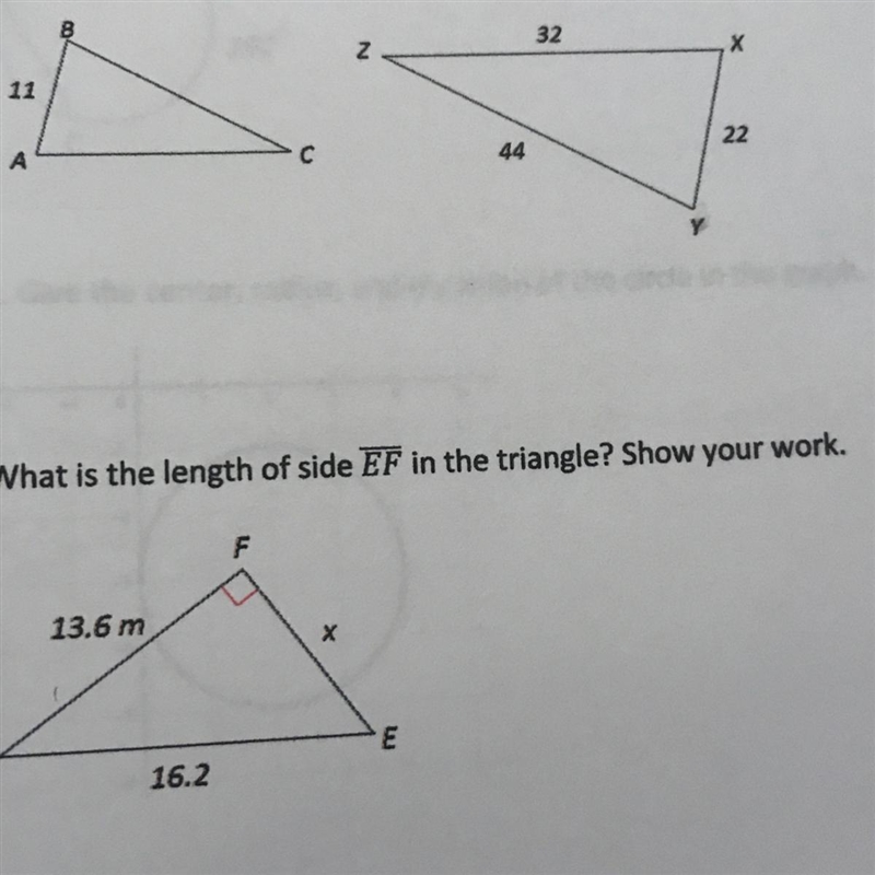 7. In the figure, AABC-AXYZ. What is the perimeter of AABC? Show your work.-example-1