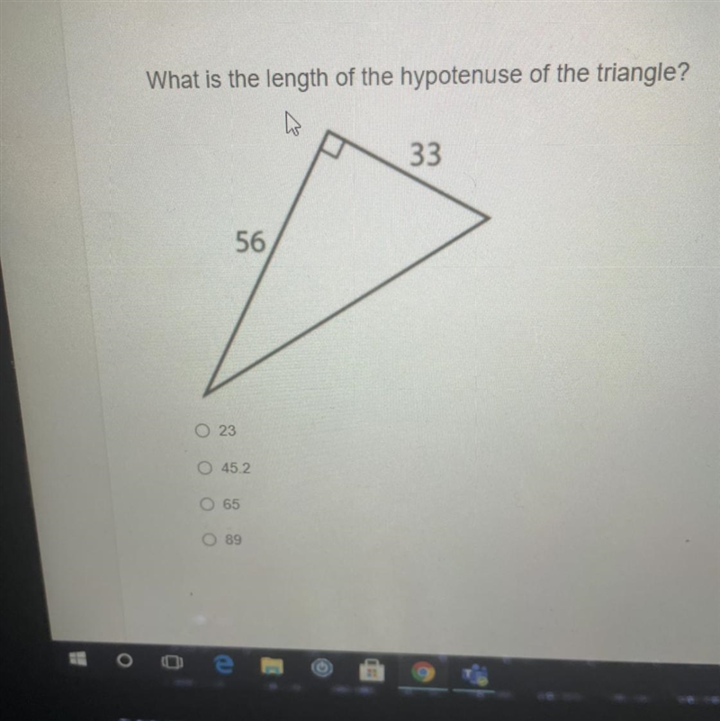 What is the length of the hypotenuse of the triangle??-example-1