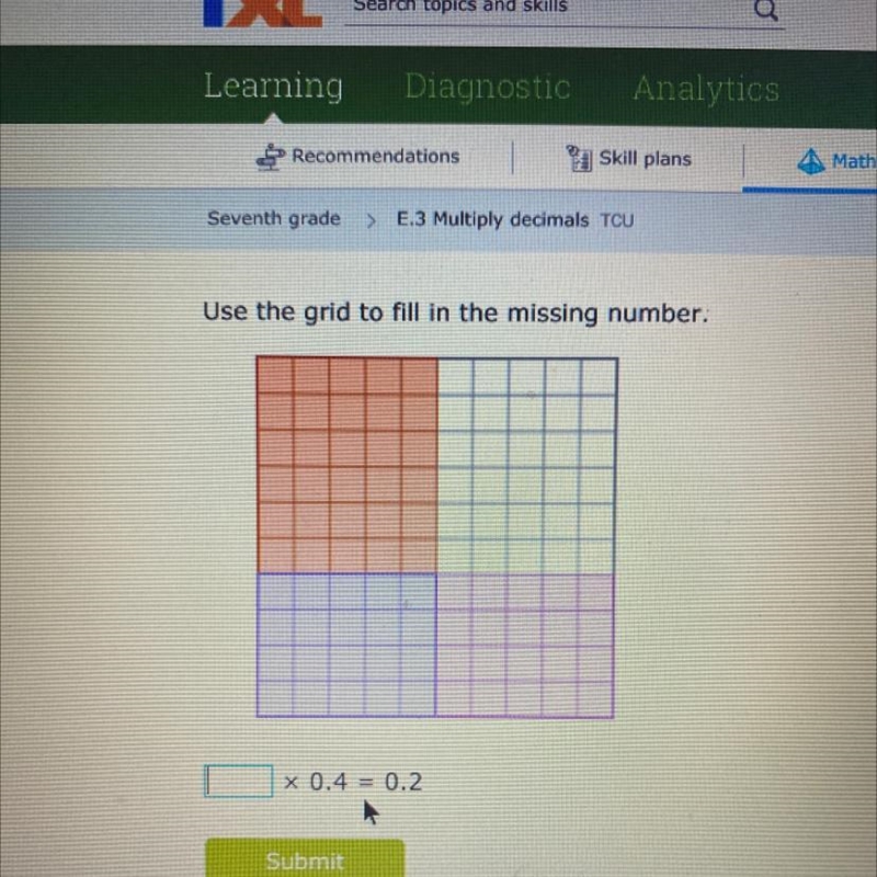 Blank x 0.4 = 0.2 equals?-example-1