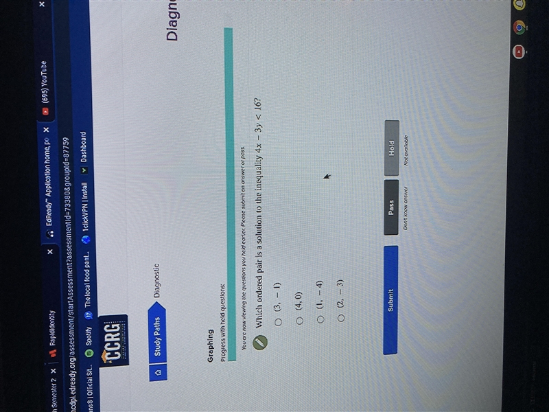 4x-3y<16, which ordered pair?-example-1