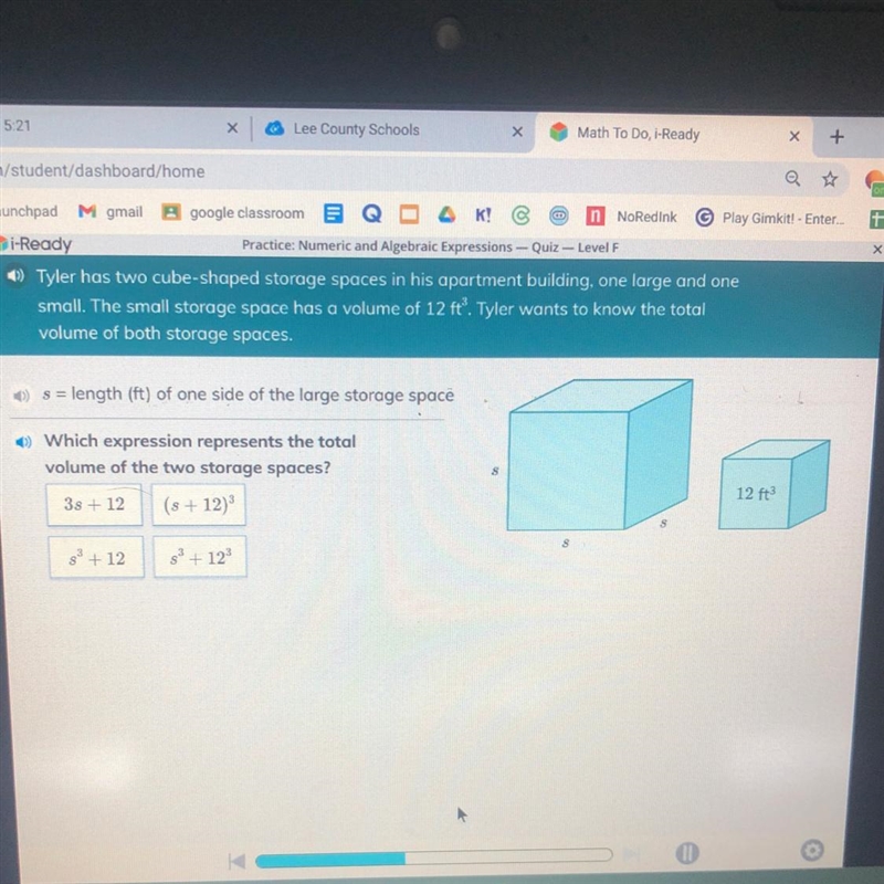 Tyler has two cube-shaped storage spaces in his apartment building, one large and-example-1