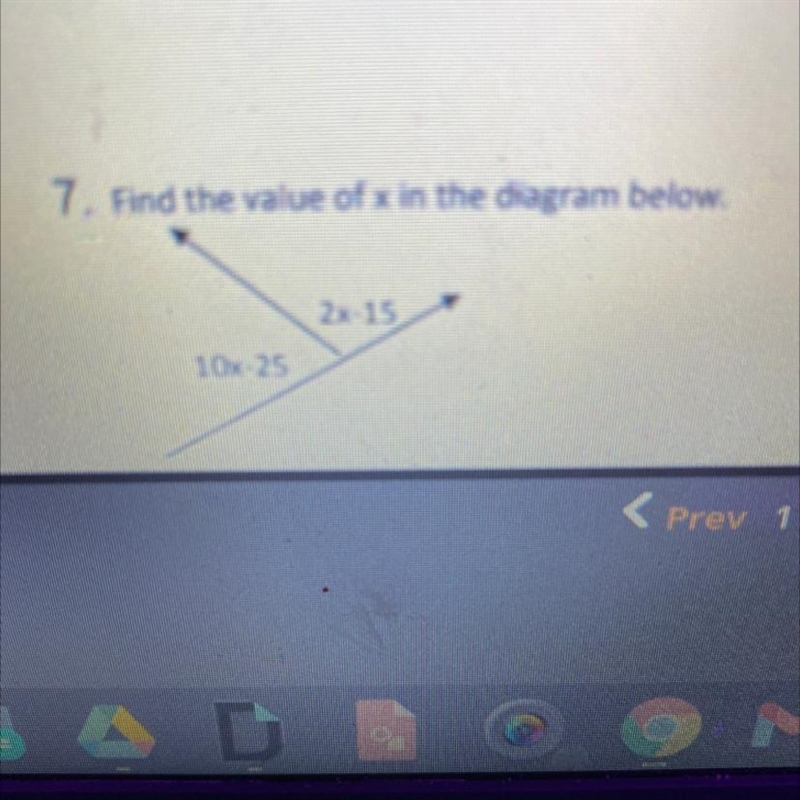 Help me with number 7 (geometry) hint= x is 18 1/3 (show work)-example-1