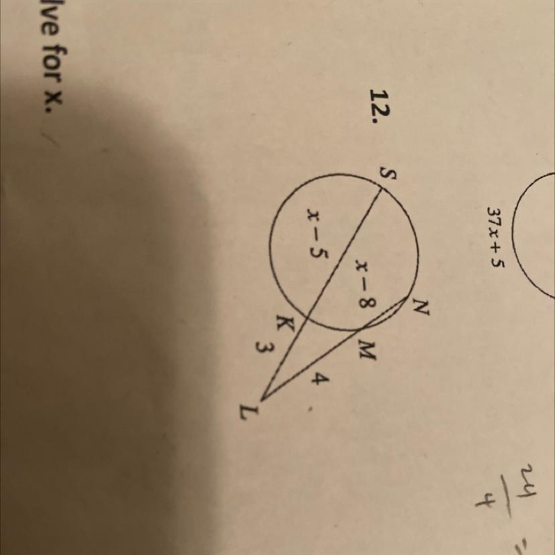 Math number 12 Find the value of x-example-1