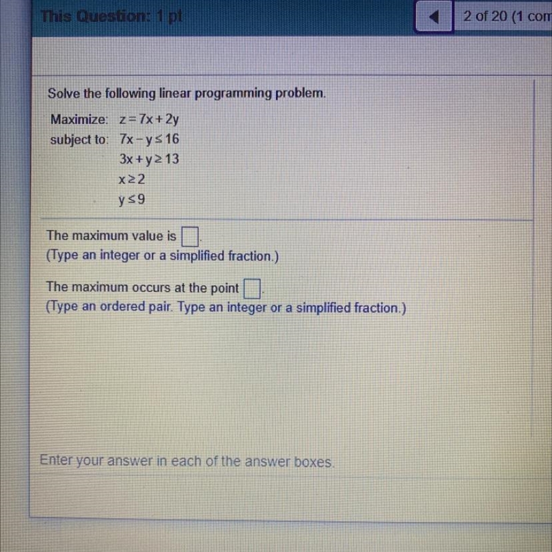 What is the maximum value and at what point-example-1