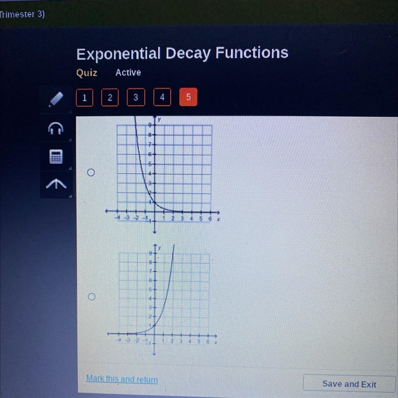 Which graph represents exponential decay?-example-1