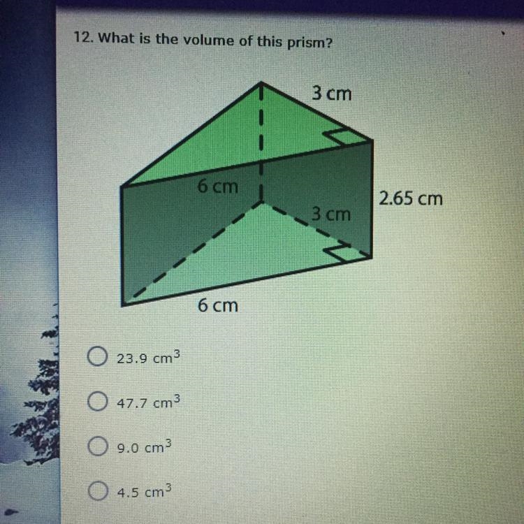 What is the volume of this prism? 23.9 47.7 9.0 4.5-example-1