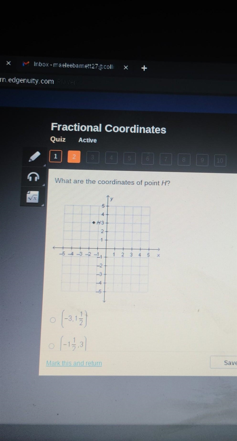 What are the coordinates of point h?​-example-1