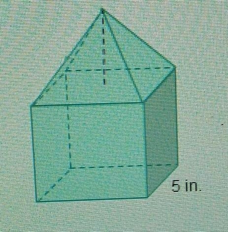 A model of a house is created by putting a square pyramid on a cube. The resulting-example-1