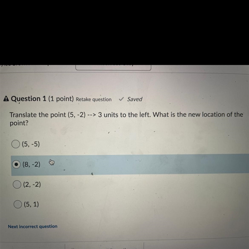 Translate the point (5,2)—> 3 units to the left-example-1