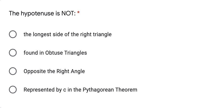 The hypotenuse is NOT:-example-1