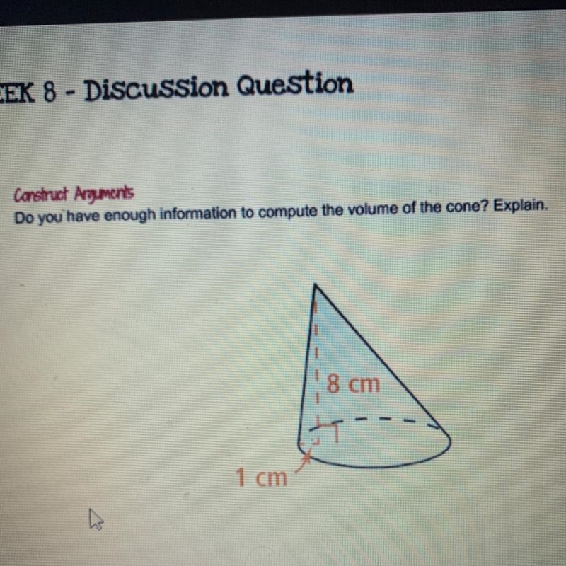 Construct arguements. Do you have enough information to compute the volume of the-example-1