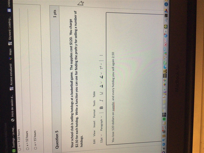 Please help Firts I need to write with a function Second what is the answer-example-1