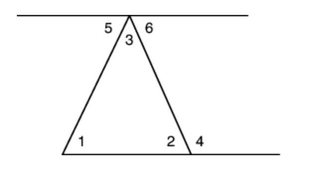 Which expression is equivalent to the measure of angle 4 in the image below?-example-1