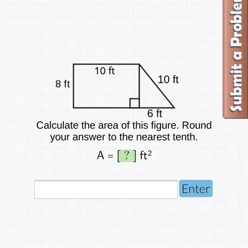 Calculate area and round to nearest tenth.-example-1