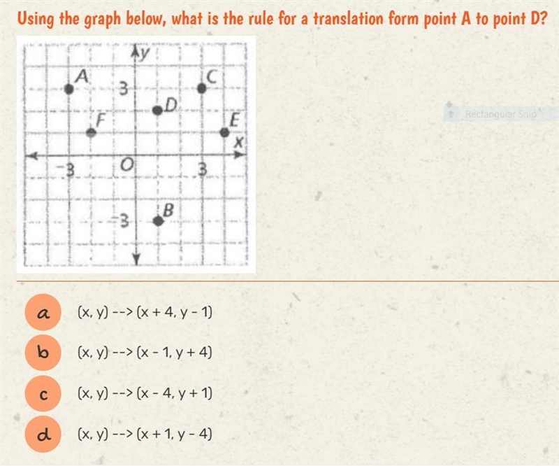 Pls help !! - Using the graph below, what is the rule for a translation form point-example-1