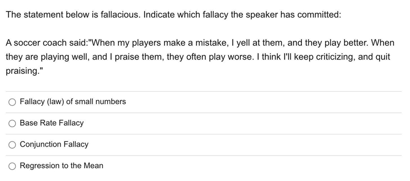 The statement below is fallacious. Indicate which fallacy the speaker has committed-example-1