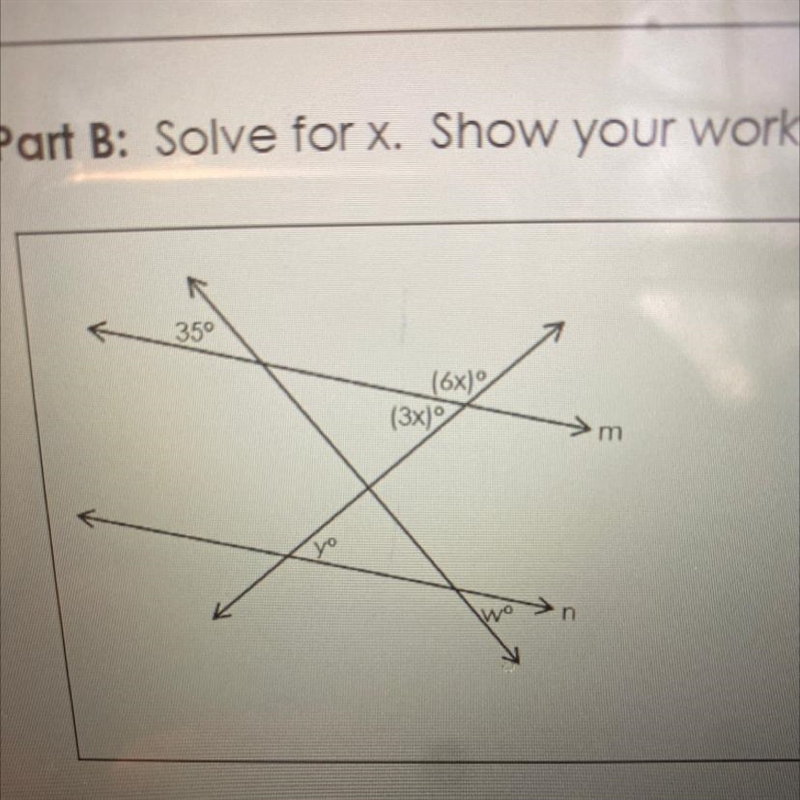 15 POINTS‼️‼️‼️ Part B: Solve for x. Show your work.-example-1